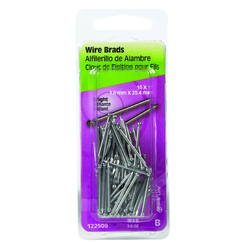 HILLMAN Anchor Wire 16 Ga. X 1 In. L Bright Steel Brad Nails 1 Pk 2 Oz