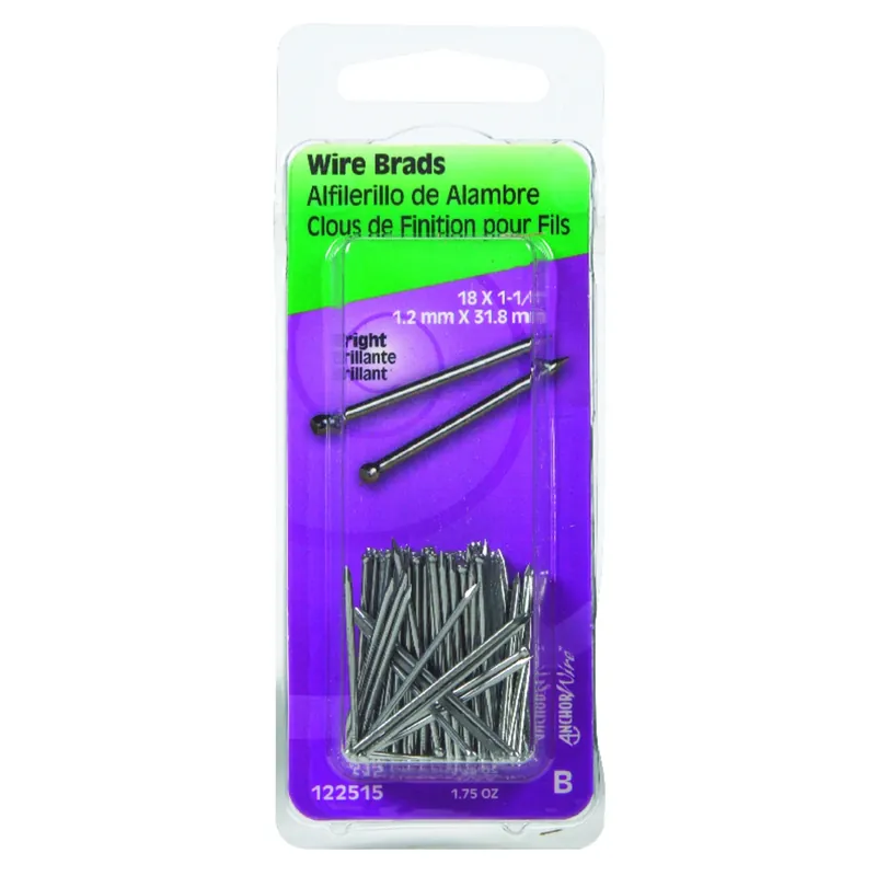 HILLMAN 18 Ga. X 1-1/4 In. L Bright Steel Brad Nails 1 Pk 1.75 Oz