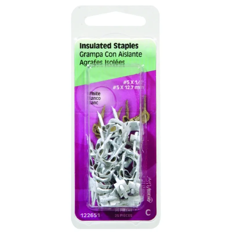 HILLMAN Anchor Wire 1/2 In. W X 1/2 In. L Insulated Staples 25 Pk