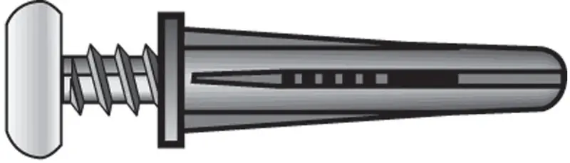 HILLMAN 0.4 In. D X 1 In. L Plastic Flat Head Conical Anchor 4 Pk