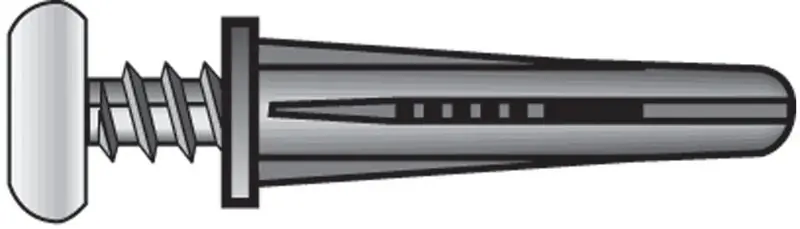 HILLMAN .190 In. D X 1 In. L Plastic Flat Head Conical Anchor 4 Pk