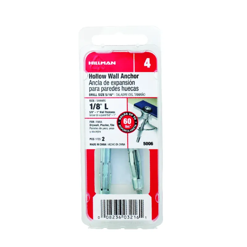 HILLMAN 1/8 In. D X 12 In. L Steel Pan Head Hollow Wall Anchors 2 Pk