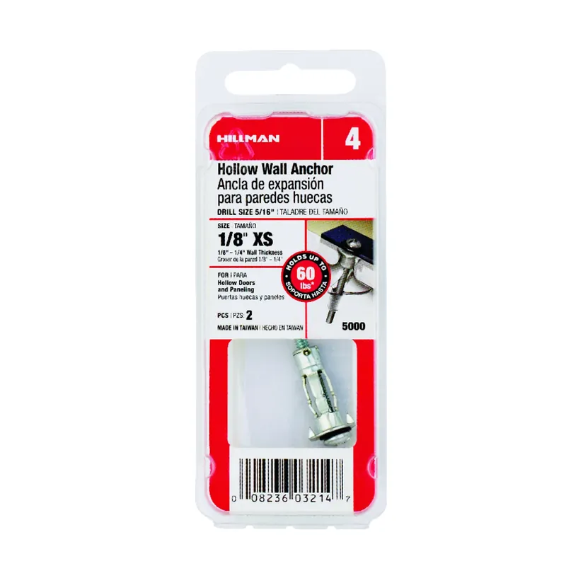 HILLMAN 1/8 In. D X 1 In. L Steel Pan Head Hollow Wall Anchors 2 Pk