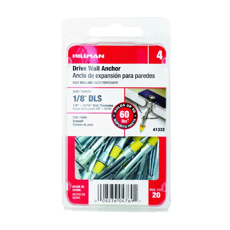 HILLMAN 1/8 In. D X 1/8 LS In. L Steel Pan Head Drive Wall Anchors 20 Pc