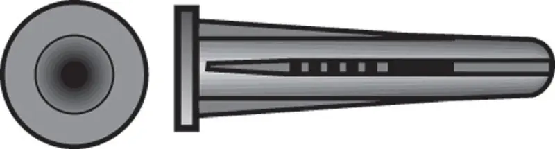 HILLMAN 0.4 In. D X 1 In. L Plastic Flat Head Conical Anchor 25 Pk