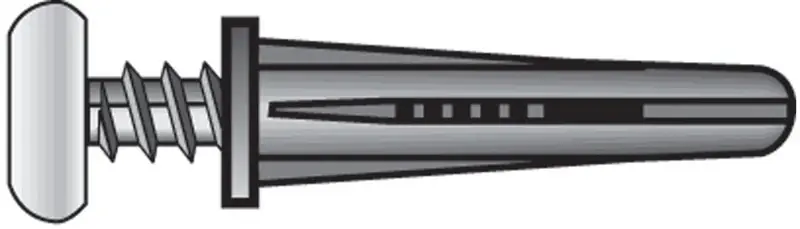 HILLMAN 0.4 In. D X 0.75 In. L Plastic Pan Head Conical Anchor 75 Pc