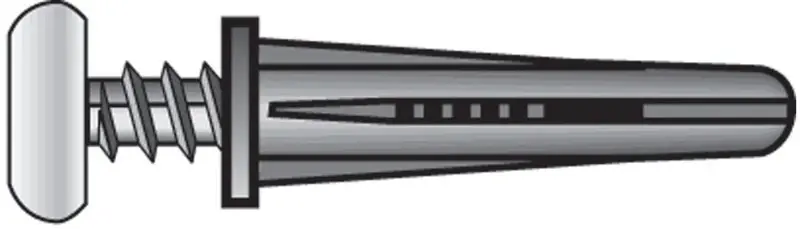 HILLMAN .25 In. D X 1-3/8 In. L Plastic Pan Head Conical Anchor 20 Pc