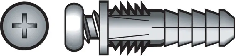 HILLMAN 0.164 In. D X 7/8 In. L Plastic Pan Head Ribbed Anchor 6 Pk