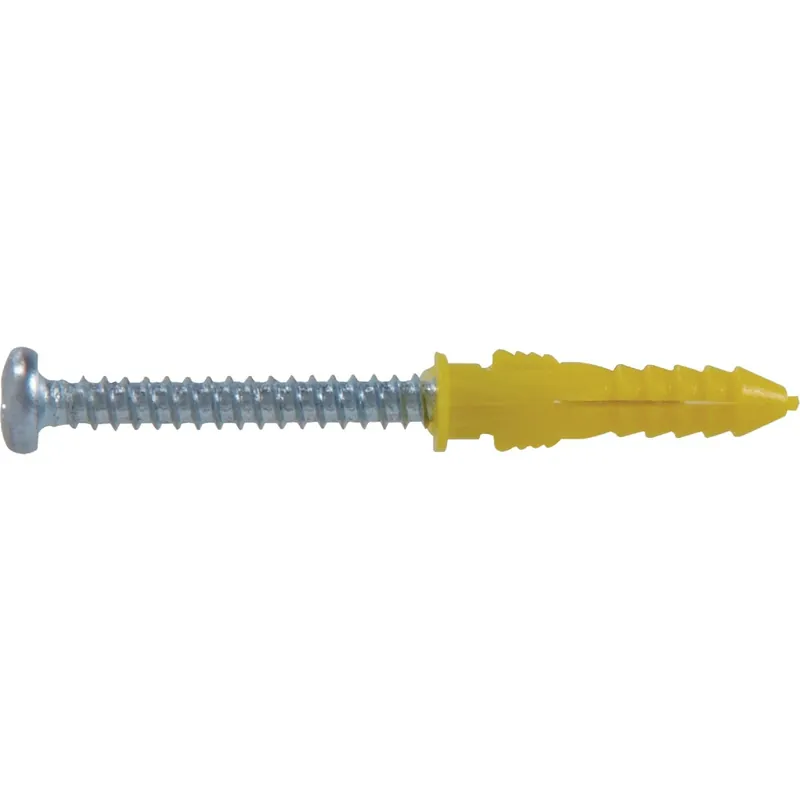 HILLMAN 0.164 In. D X 1 In. L Plastic Pan Head Ribbed Anchor 75 Pc