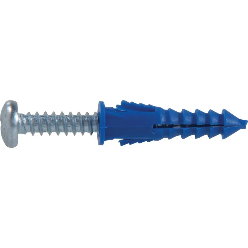 HILLMAN 0.164 In. D X 1-1/4 In. L Plastic Ribbed Head Ribbed Anchor 25 Pk