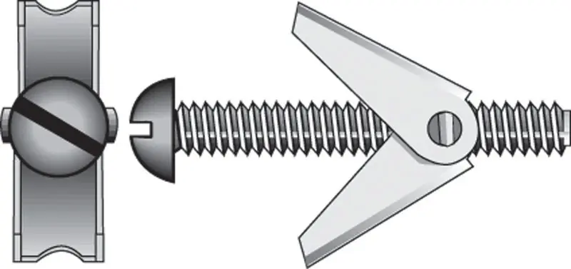 HILLMAN 1/8 In. D X 3 In. L Round Zinc-Plated Steel Toggle Bolt 2 Pk