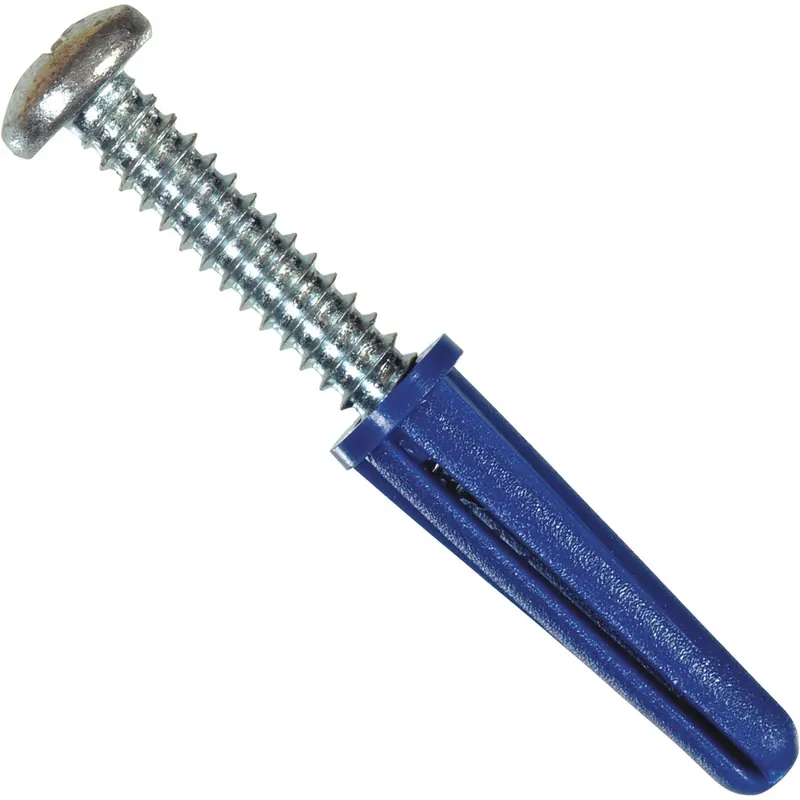 HILLMAN .25 In. D X 1-3/8 In. L Plastic Pan Head Conical Anchor 2 Pk