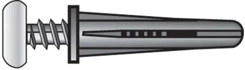 HILLMAN .190 In. D X 1 In. L Plastic Flat Head Conical Anchor 4 Pk
