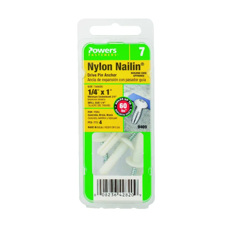 HILLMAN 1/4 In. D X 1 In. L Nylon Truss Head Truss Head Anchor 4 Pk