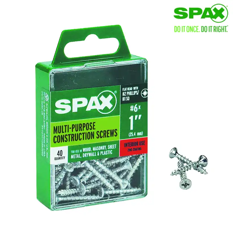 SPAX Multi-Material No. 6 Label X 1 In. L Unidrive Flat Head Serrated Construction Screws