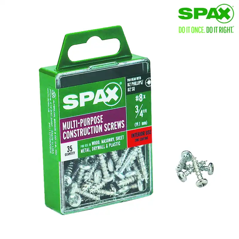 SPAX No. 8 X 3/4 In. L Phillips/Square Zinc-Plated Serrated Multi-Material Screw 35 Pk