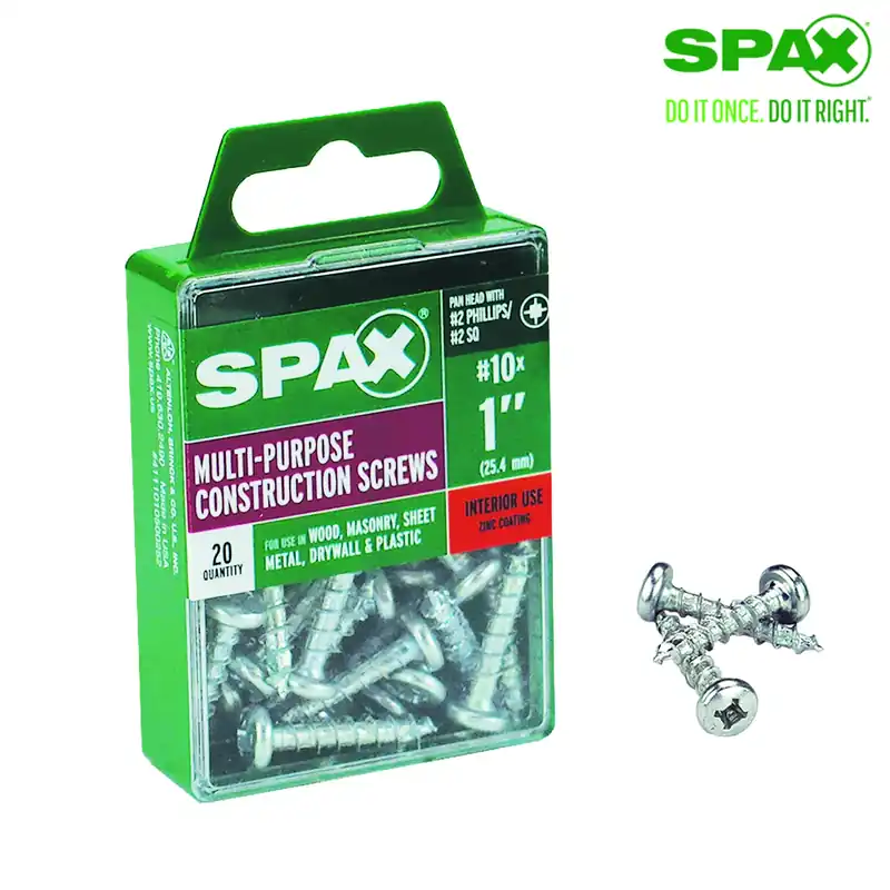 SPAX No. 10 X 1 In. L Phillips/Square Zinc-Plated Serrated Multi-Material Screw 20 Pk