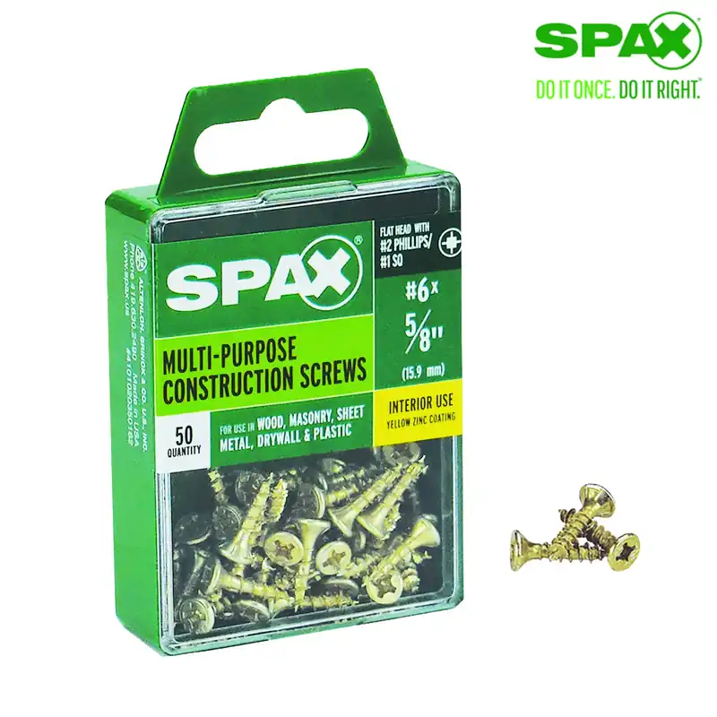 SPAX Multi-Material No. 6 Label X 5/8 In. L Unidrive Flat Head Serrated Construction Screws