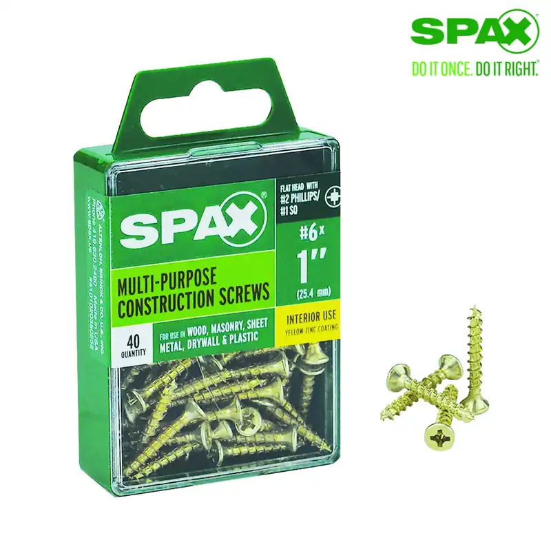 SPAX Multi-Material No. 6 Label X 1 In. L Unidrive Flat Head Serrated Construction Screws
