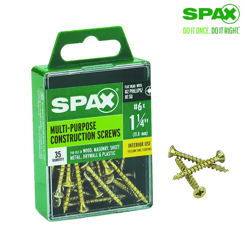 SPAX Multi-Material No. 6 Label X 1-1/4 In. L Unidrive Flat Head Serrated Construction Screws