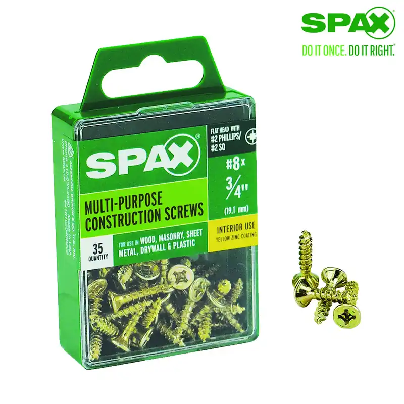 SPAX Multi-Material No. 8 Label X 3/4 In. L Unidrive Flat Head Serrated Construction Screws