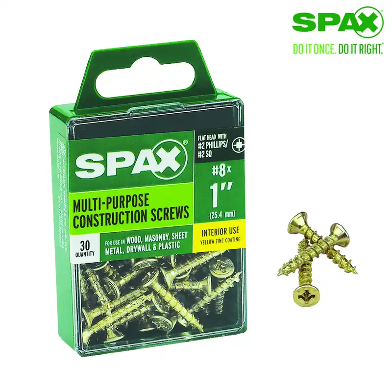 SPAX Multi-Material No. 8 Label X 1 In. L Unidrive Flat Head Serrated Construction Screws