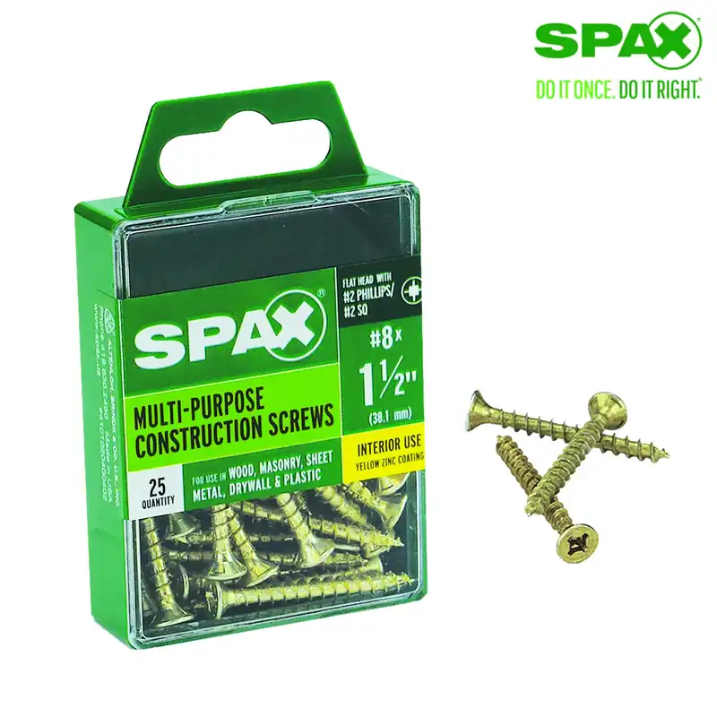 SPAX Multi-Material No. 8 Label X 1-1/2 In. L Unidrive Flat Head Serrated Construction Screws