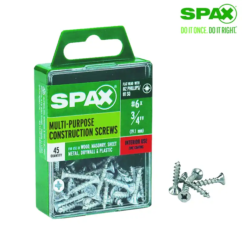 SPAX Multi-Material No. 6 Label X 3/4 In. L Unidrive Flat Head Serrated Construction Screws