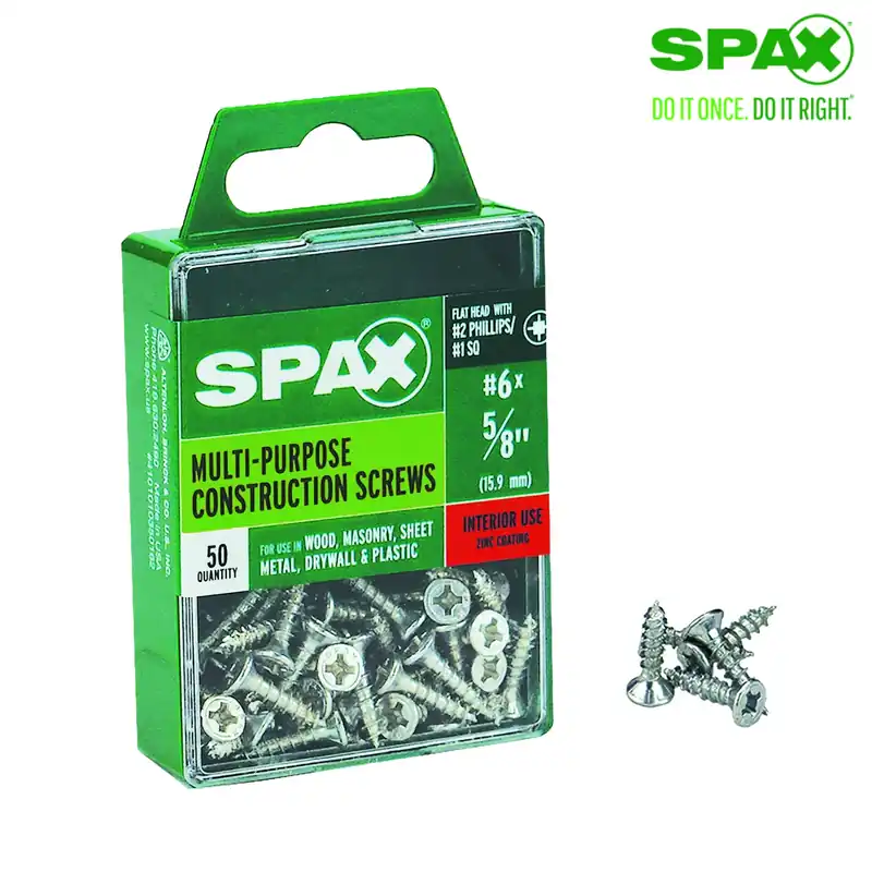 SPAX Multi-Material No. 6 Label X 5/8 In. L Unidrive Flat Head Serrated Construction Screws