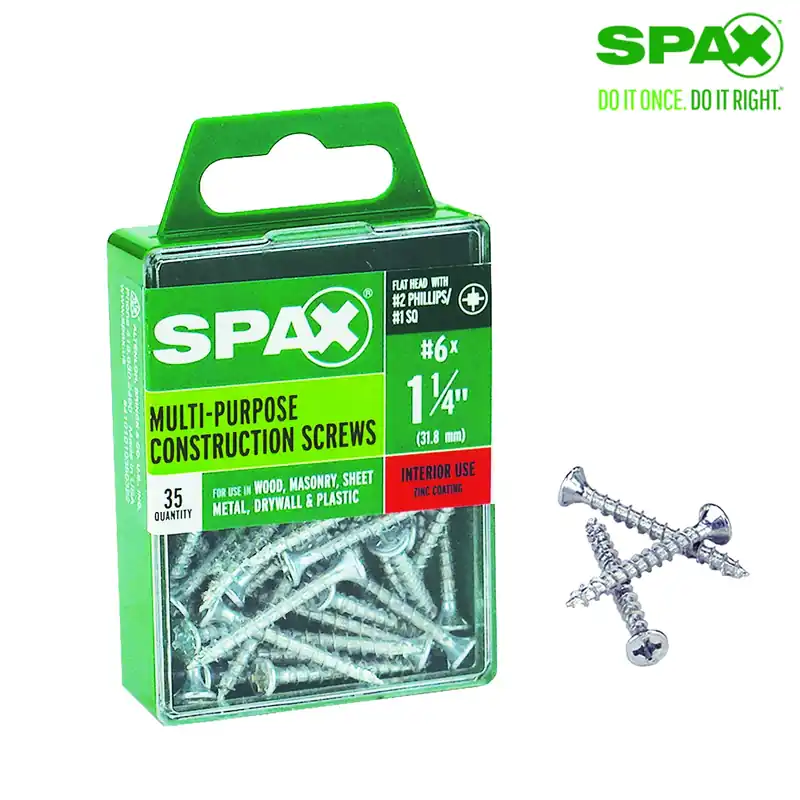 SPAX Multi-Material No. 6 Label X 1-1/4 In. L Unidrive Flat Head Serrated Construction Screws