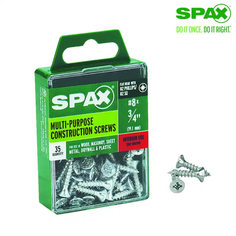 SPAX Multi-Material No. 8 Label X 3/4 In. L Unidrive Flat Head Serrated Construction Screws