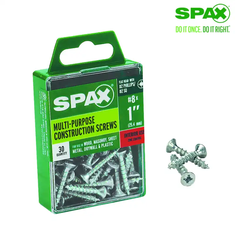 SPAX Multi-Material No. 8 Label X 1 In. L Unidrive Flat Head Serrated Construction Screws