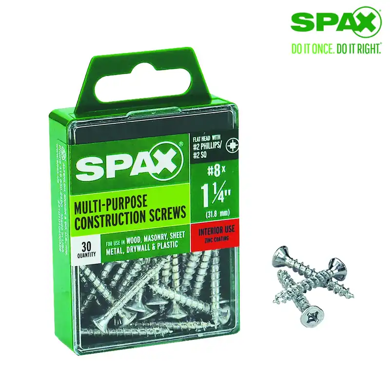 SPAX Multi-Material No. 8 Label X 1-1/4 In. L Unidrive Flat Head Serrated Construction Screws