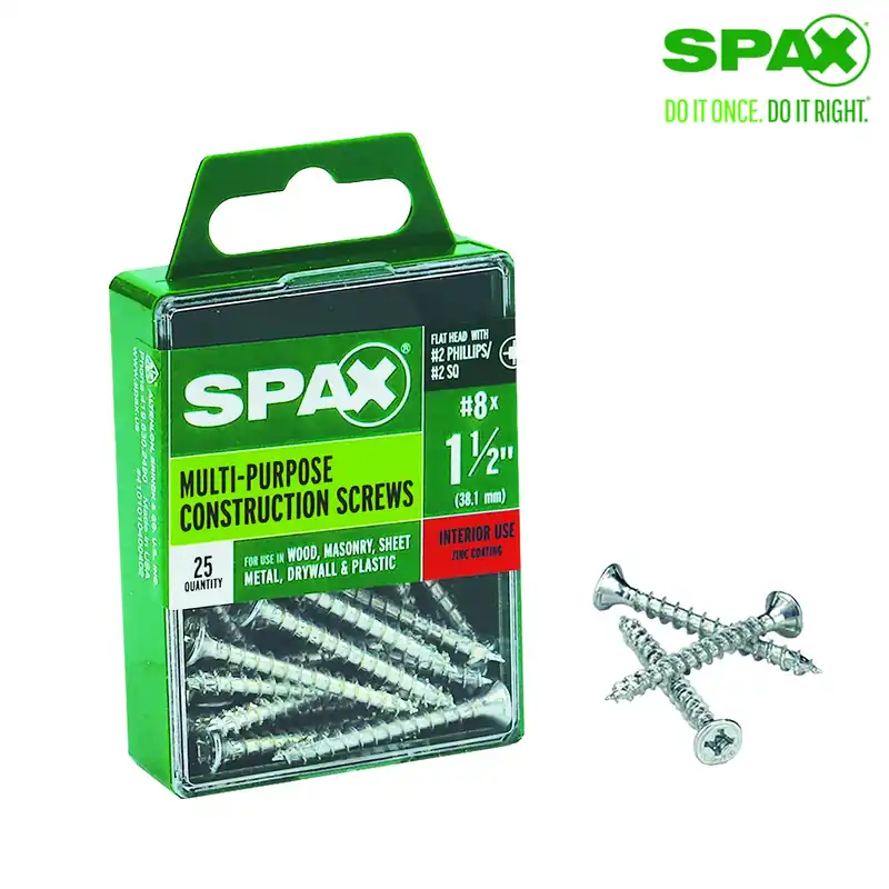 SPAX Multi-Material No. 8 Label X 1-1/2 In. L Unidrive Flat Head Serrated Construction Screws
