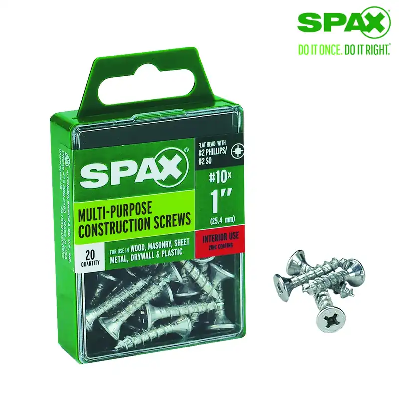 SPAX Multi-Material No. 10 Label X 1 In. L Unidrive Flat Head Serrated Construction Screws