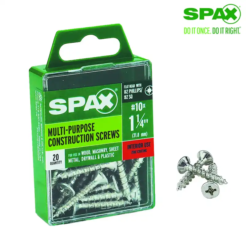 SPAX Multi-Material No. 10 Label X 1-1/4 In. L Unidrive Flat Head Serrated Construction Screws