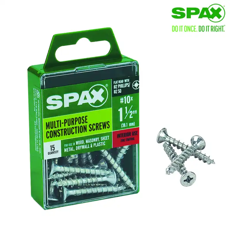 SPAX Multi-Material No. 10 Label X 1-1/2 In. L Unidrive Flat Head Serrated Construction Screws