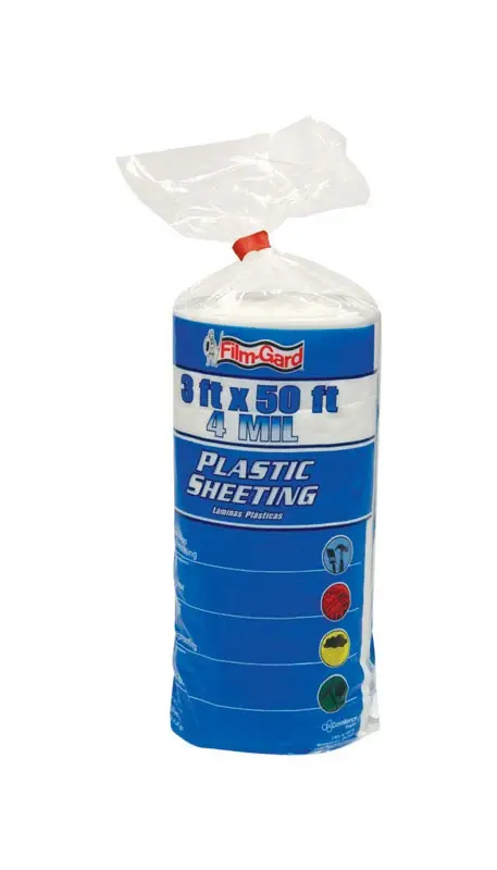 Film-Gard Plastic Sheeting 4 Mil X 3 Ft. W X 50 Ft. L Polyethylene Clear 1 Pk