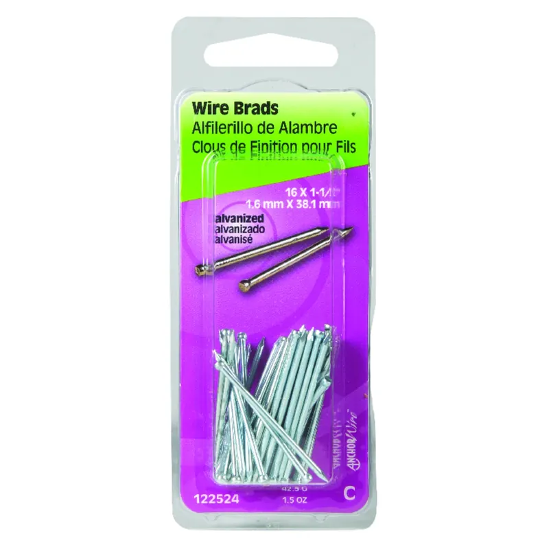HILLMAN 16 Ga. X 1-1/2 In. L Galvanized Steel Brad Nails 1 Pk 1.5 Oz