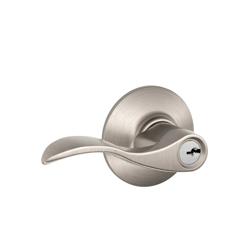 Satin Nickel Accent Entry Door Lever F51vacc619 - Grade 2 Security