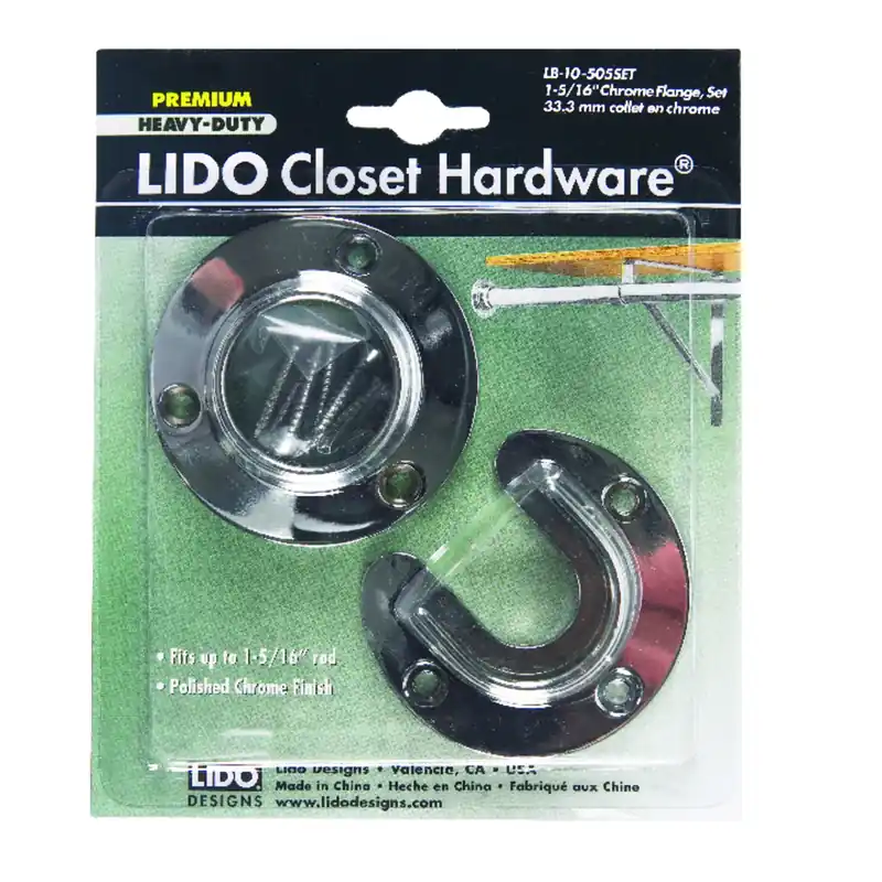 1-5/16-In. Chrome Heavy-Duty Steel Closet Flange Set