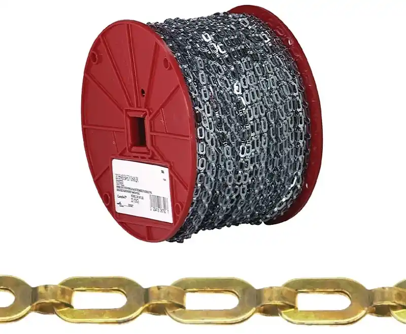Campbell No. 1/0 In. Single Jack Brass Safety/Plumber Chain 13/64 In. D X 200 Ft. L