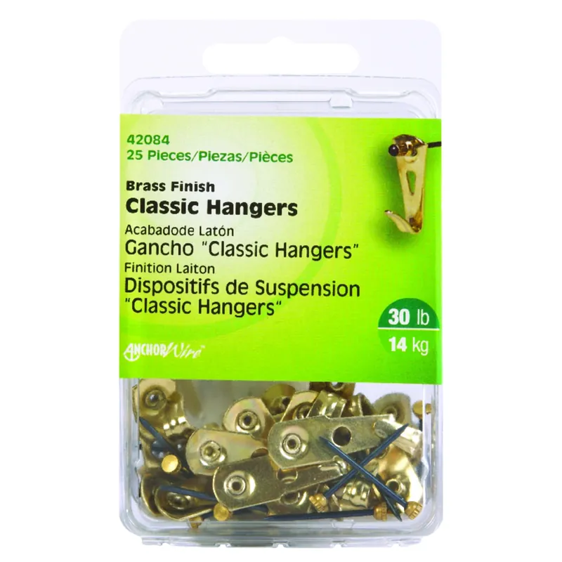 HILLMAN Brass-Plated Gold Professional Picture Hanger 30 Lb 25 Pk