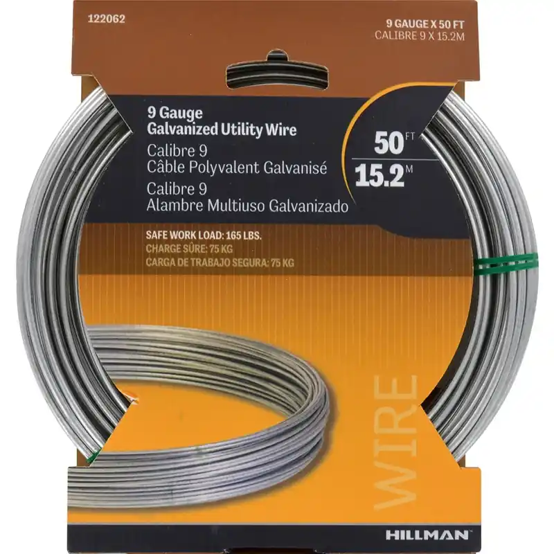 HILLMAN 50 Ft. L Galvanized Steel 9 Ga. Wire