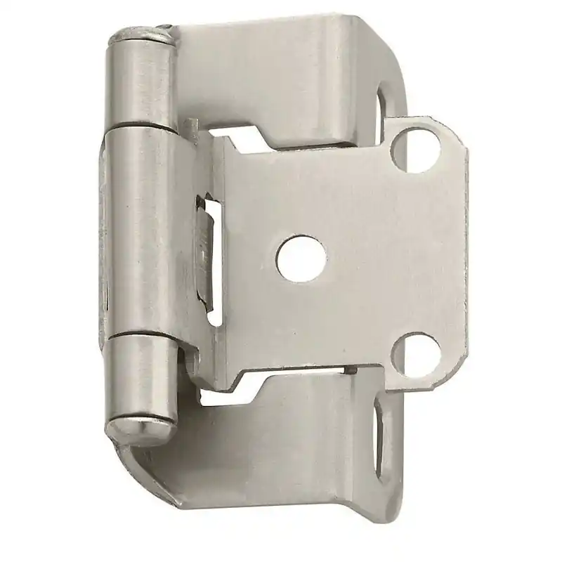 Amerock 1-1/2 In. W X 2-1/4 In. L Satin Nickel Steel Self-Closing Hinge 2 Pk