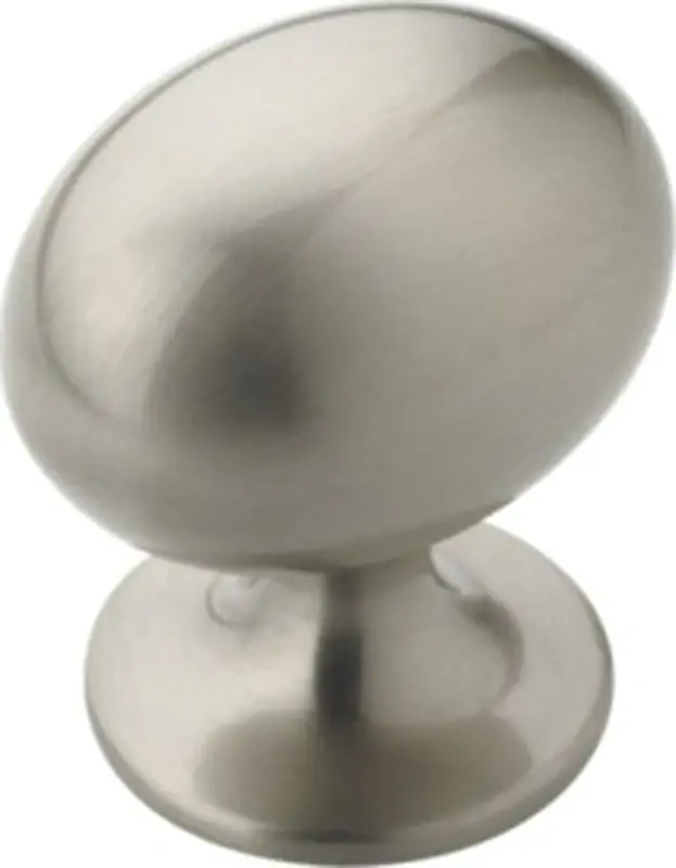 Amerock Allison Oval Cabinet Knob 1-3/8 In. D 1-3/8 In. Satin Nickel 1 Pk
