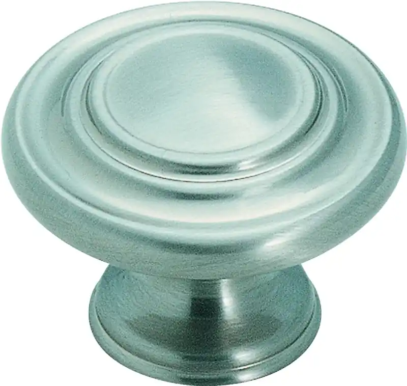 Amerock Inspirations Round Cabinet Knob 1-5/16 In. D 1 In. Satin Nickel 1 Pk