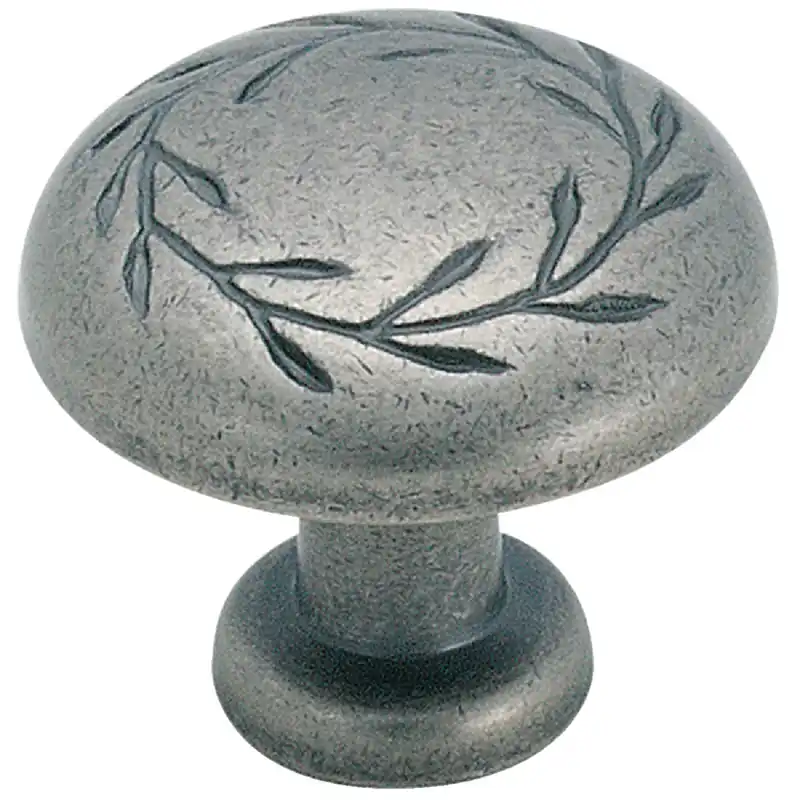 Amerock Natures Splendor Round Cabinet Knob 1-5/16 In. D 1-1/16 In. Weathered Nickel 1 Pk