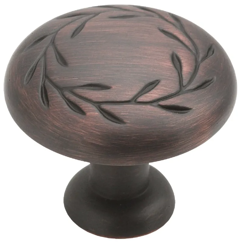 Amerock Natures Splendor Round Cabinet Knob 1-5/16 In. D 1-1/16 In. Oil Rubbed Bronze 1 Pk