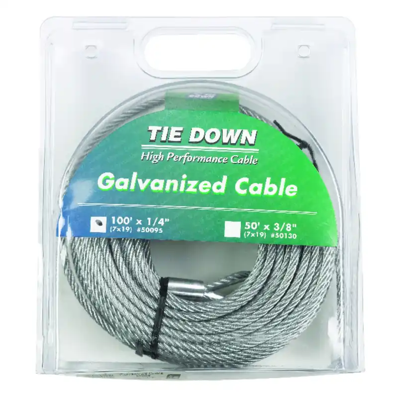 Galvanized Steel 1/4 In. Diameter X 100 Ft. Length Aircraft Cable